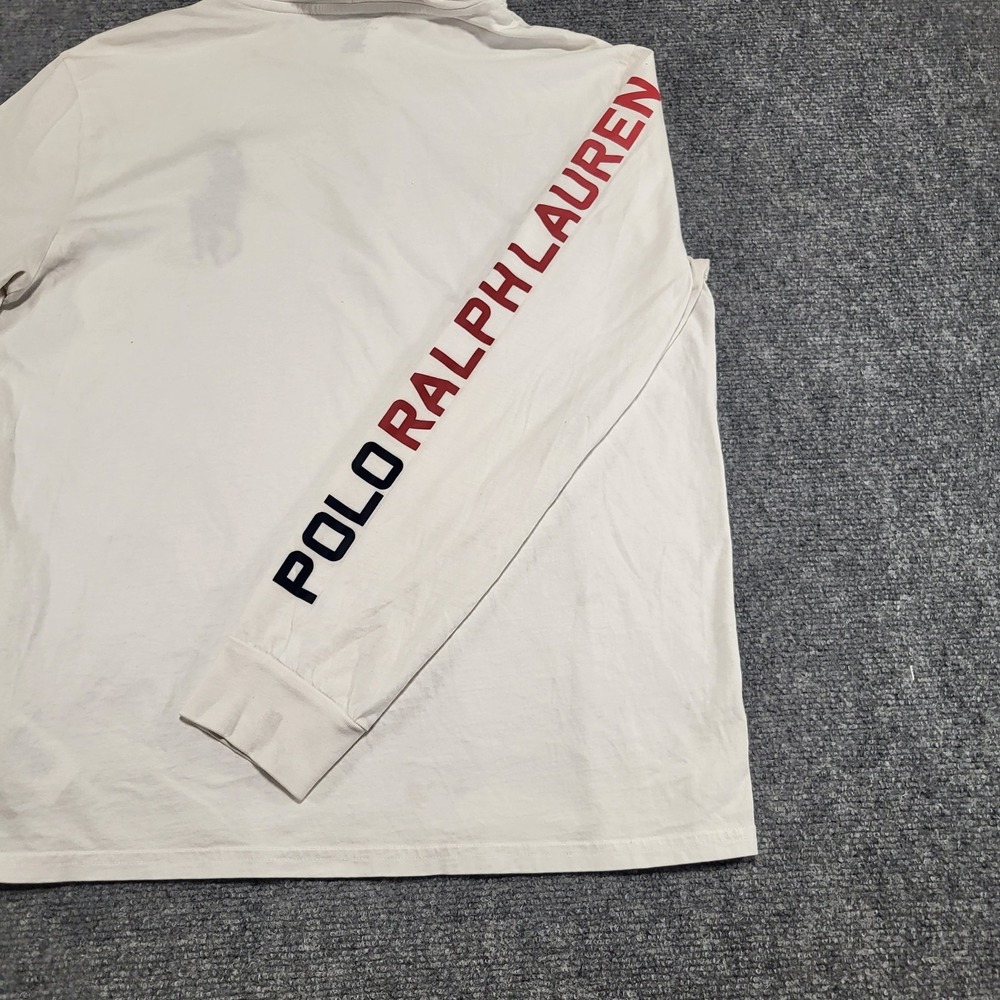 Polo Ralph Lauren Men's Long Sleeve Big Pony Hooded White T-Shirt Size Medium - Picture 11 of 14